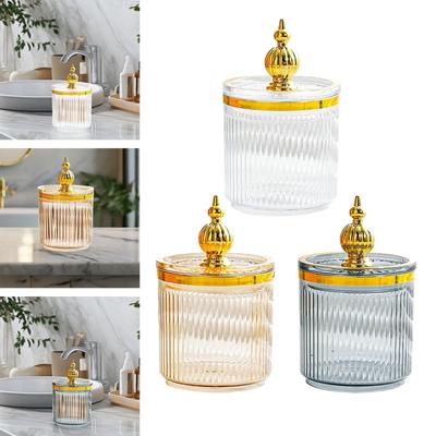 Cotton Swab Storage Box 8.5x14cm Vanity Makeups Organizer Bathroom Canister for Home Vanity Living Room Bathroom Countertop