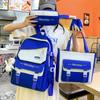 Four-piece Schoolbag Korean Version Simple Junior High School High School Campus Student Bag College Student Backpack Fresh Cute Backpack