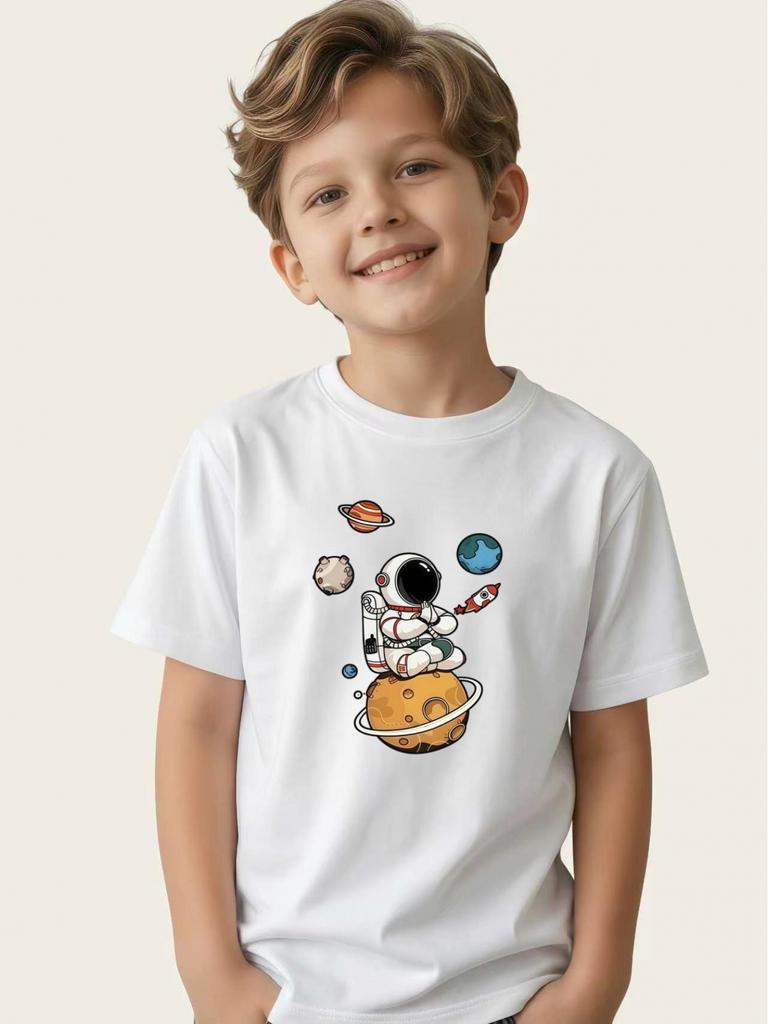 Boys Space Dreamer Short Sleeve T-Shirt Children's Summer Fashion Clothing