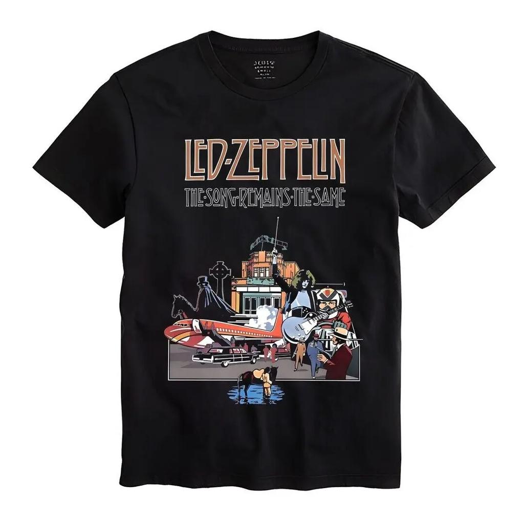 Led Zeppelion Punk Style Ins Fashion Short Sleeve Men T-shirt Vintage Rock Style High-quality Luxury Brand Selling Popular