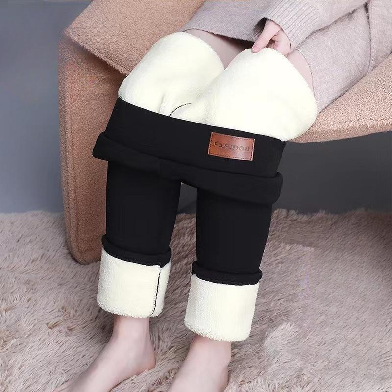 Winter Extra Thick Sherpa Leggings Plus Size Women Pants Fleece Lined Outdoor Wear High Waist Slimming Warm Thermal Pants Women