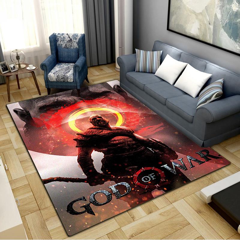 God of War Carpet Rug for Living Room Bedroom Home Sofa Decoration,Kids play Non-slip Floor Mat