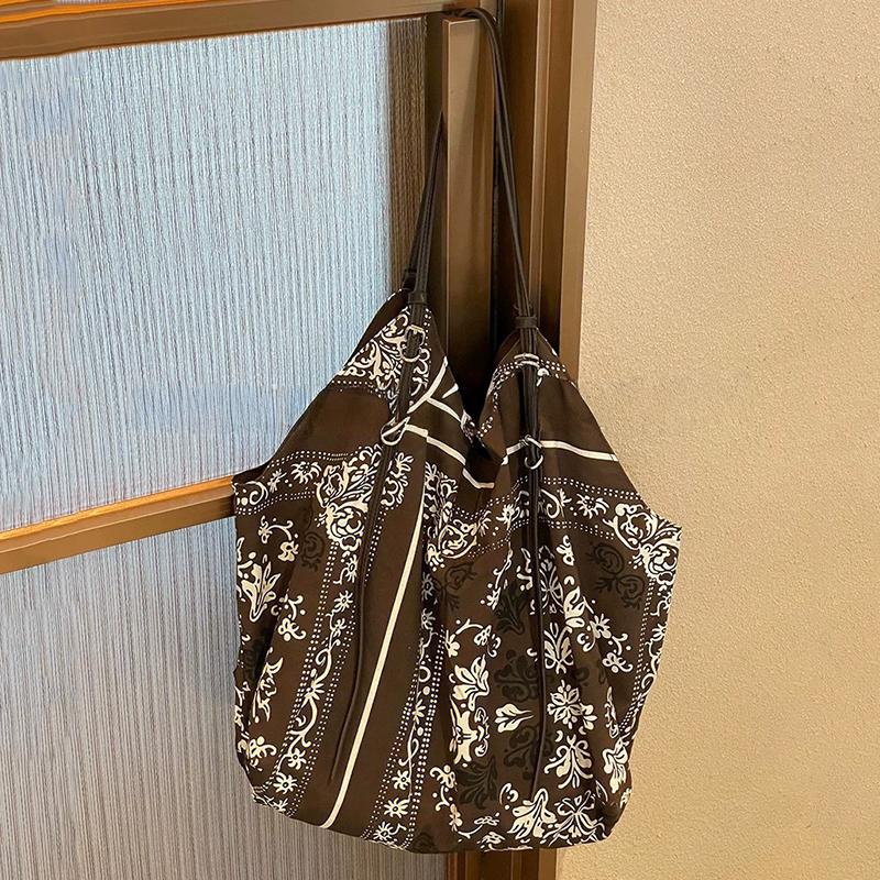 Yogodlns Large Capacity Shopper Tote Bag Ethnic Printed Shoulder Bag Soft Shopper Handbags Fashion Designer Hobos Bags for Women