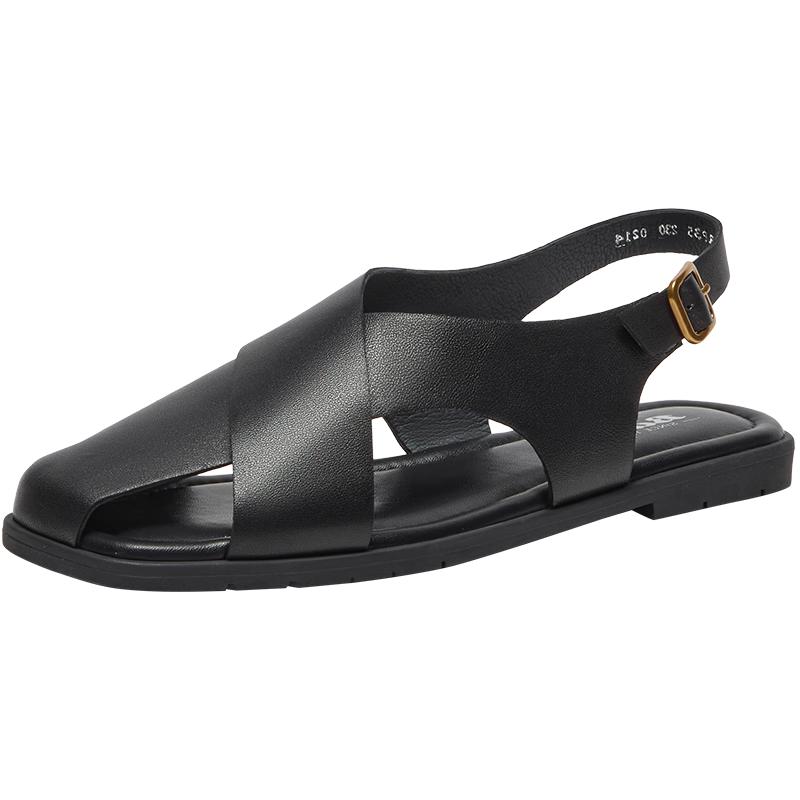 Bata Women s Closed-Toe Sheepskin Roman Sandals EU 39 (W) чёрный