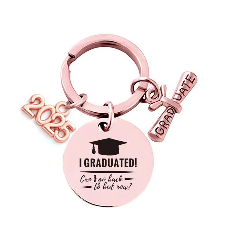 Stainless Steel Graduation Keychain Pendant - Gift Engraving Available