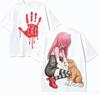 T-shirt dla miłośnika anime Elfen Lied Harajuku Bawełna Nowy Model High Street Retro Moda Oversize Unisex Dla Par wysoka jakość Dla Par
