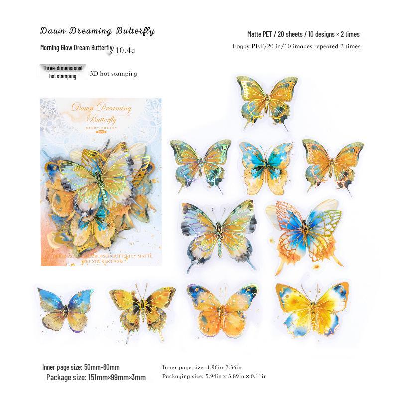 Sugar Poetry PET Sticker Pack: Retro Flower & Butterfly Journaling Collage Series
