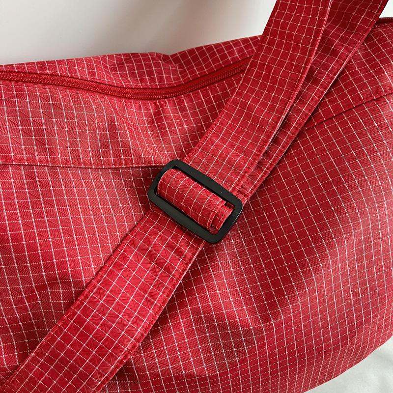 Large Capacity Plaid Canvas Bag Women's Lightweight Handbag Shoulder Crossbody Dumpling Bag