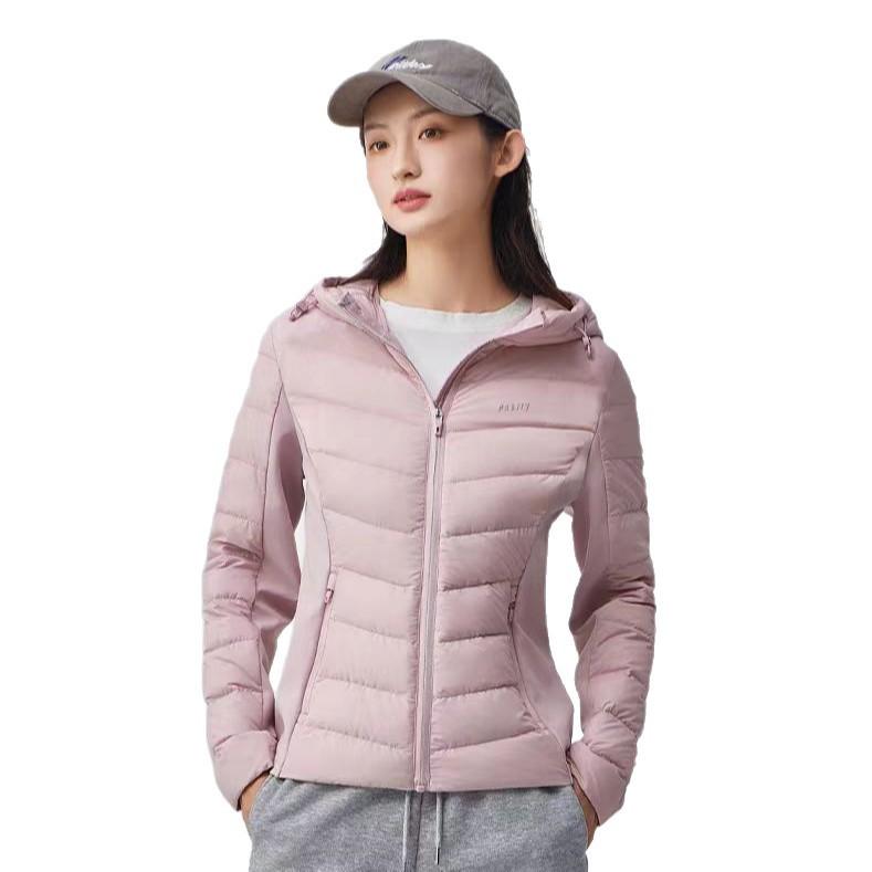 New light white duck down jacket women's autumn and winter warm short hooded outdoor sports yoga clothes