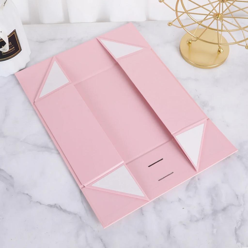 1pc- Ribbon Gift Box,Golden Folding Box Packaging Cases Display Bow Ribbon Jewelry Gift Box