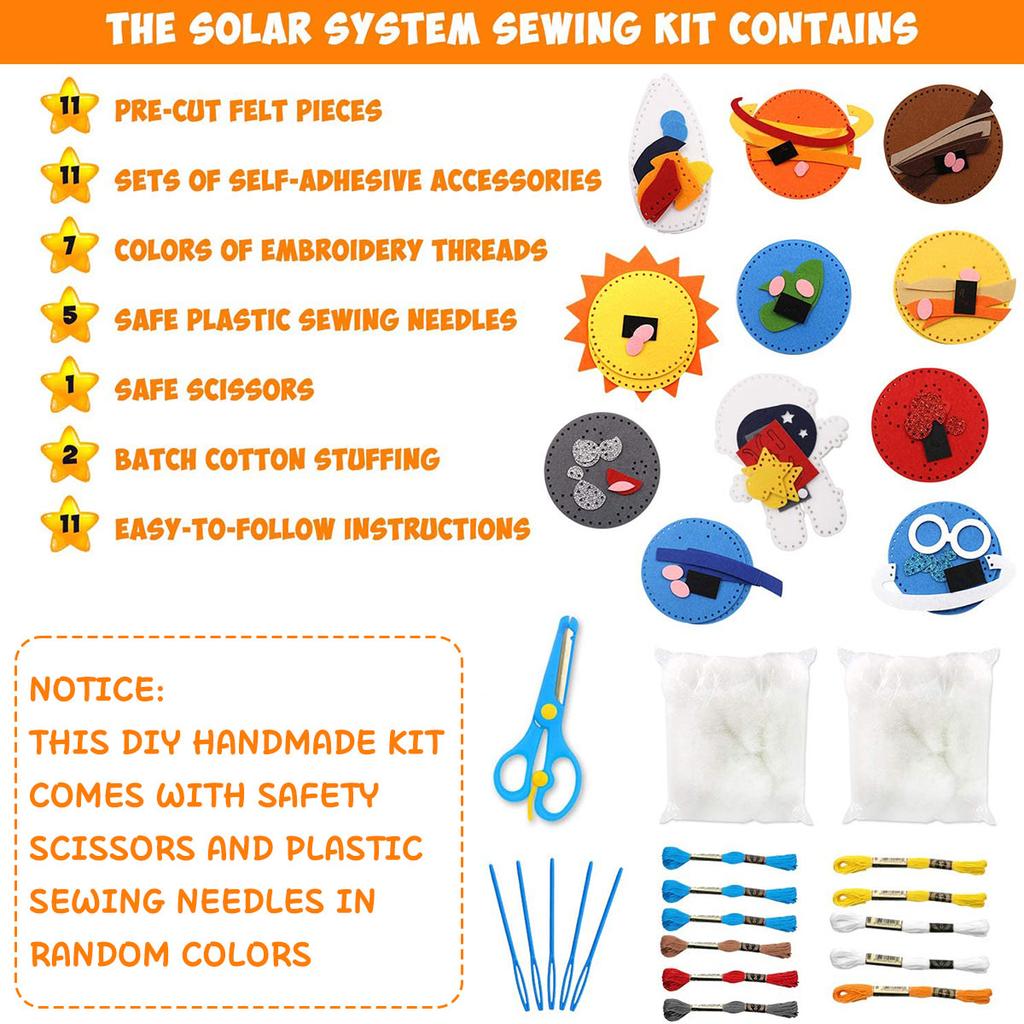 Fine motor skills sewing felt toys DIY sewing space system craft kit Early education vitality puzzle sewing kit