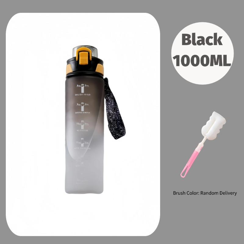 1Liter Large Capacity Sports Water Bottle Gradient Color Drinking Bottles With Scale Outdoor Camping Cycling Hiking Gym Jugs