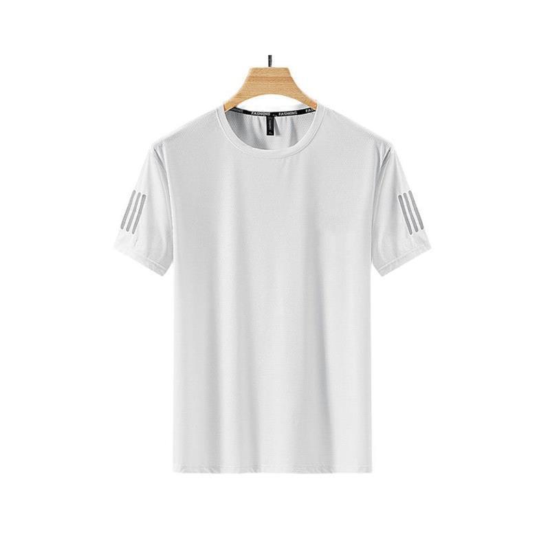 Herren Eis-Seide Mesh Kurzarm Rundhals Sommer T-Shirt
