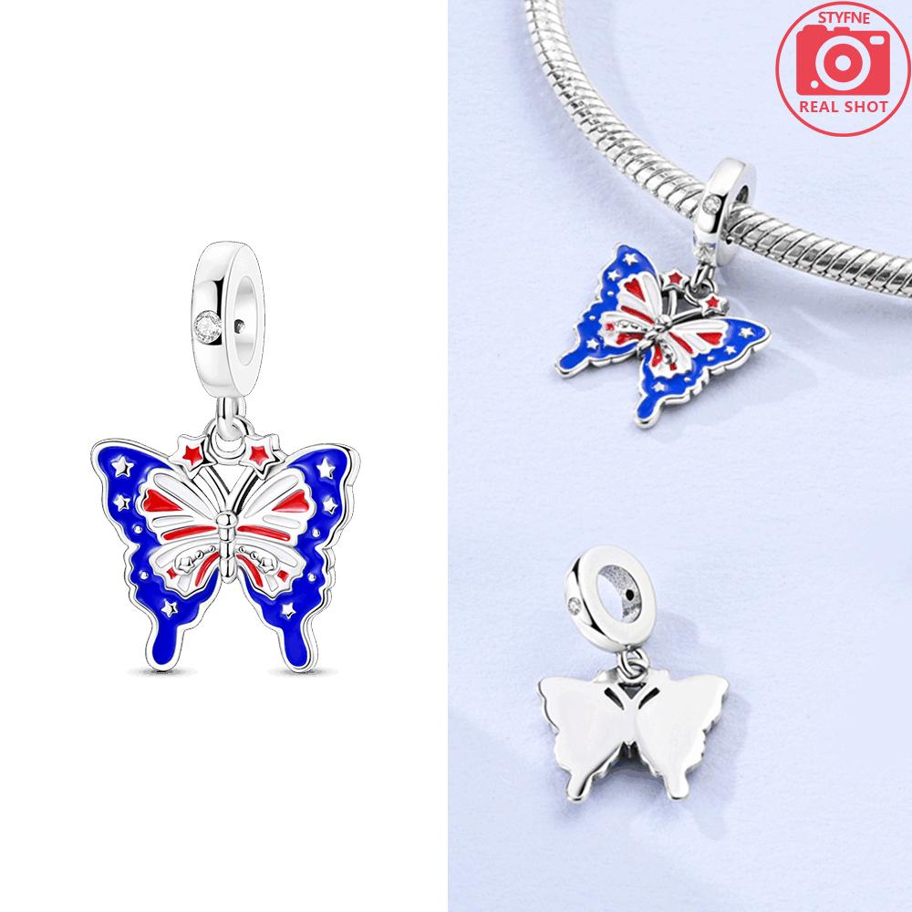 

Шармы Медь Креативные Подвески-бабочки на тему флага Подходят для оригинального браслета Charms Plata Бусины Женские украшения для изготовления