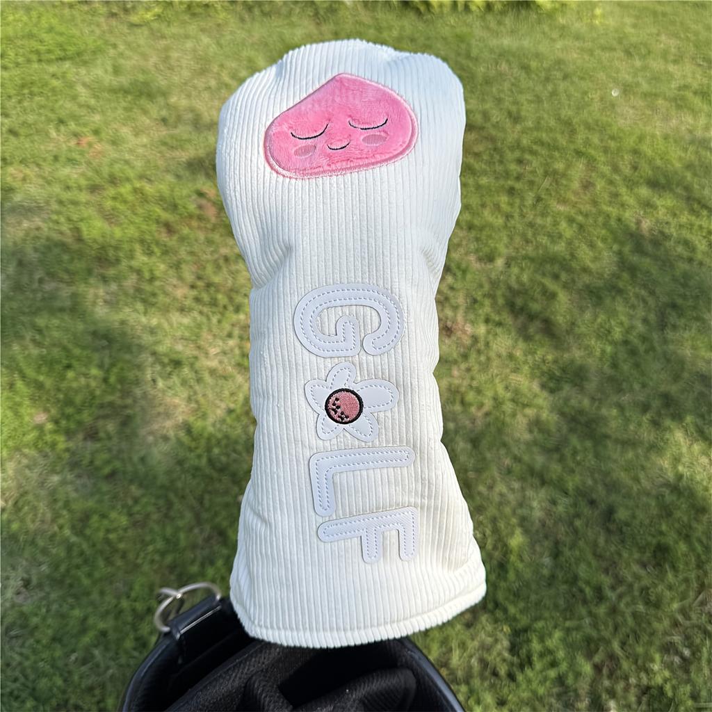 Golf Club Head Covers With Cartoon Design For Driver Fairway Wood Hybrids Corduroy Material Protection
