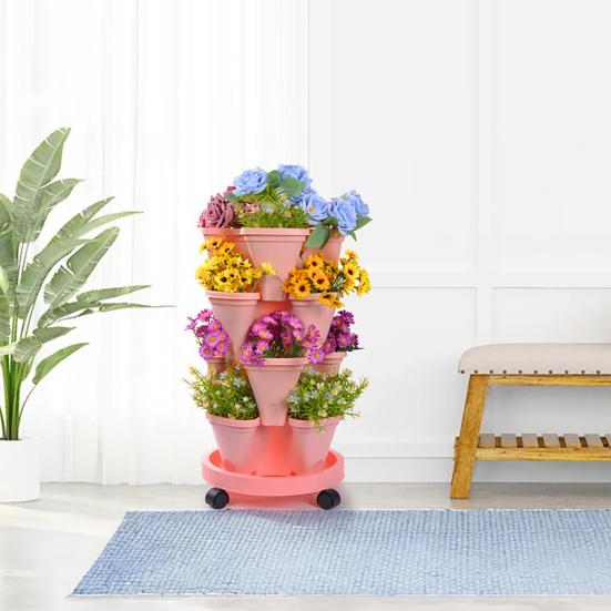 Multi Tier Vertical Planter Boxes Large Deep Flowerpots Easy to Install And Move Green Wall Decoration for Indoor Outdoor Gardening Balcony