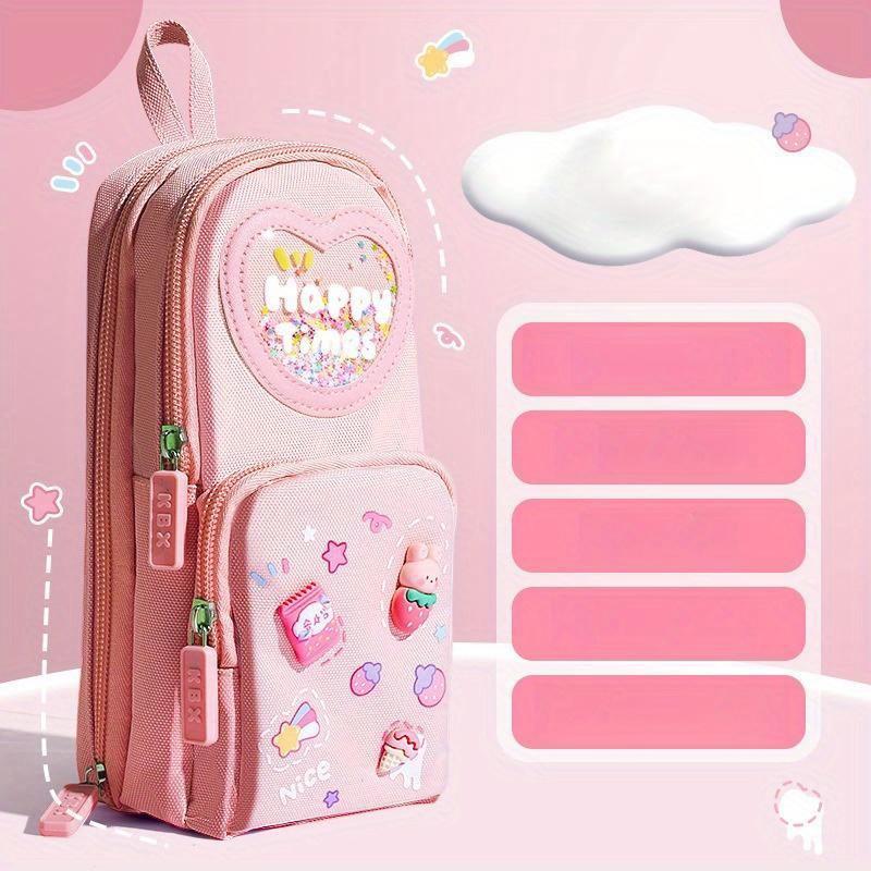

Multi-layer Large-capacity Beautiful schoolbag pencil case simple and cute girl stationery pencil case
