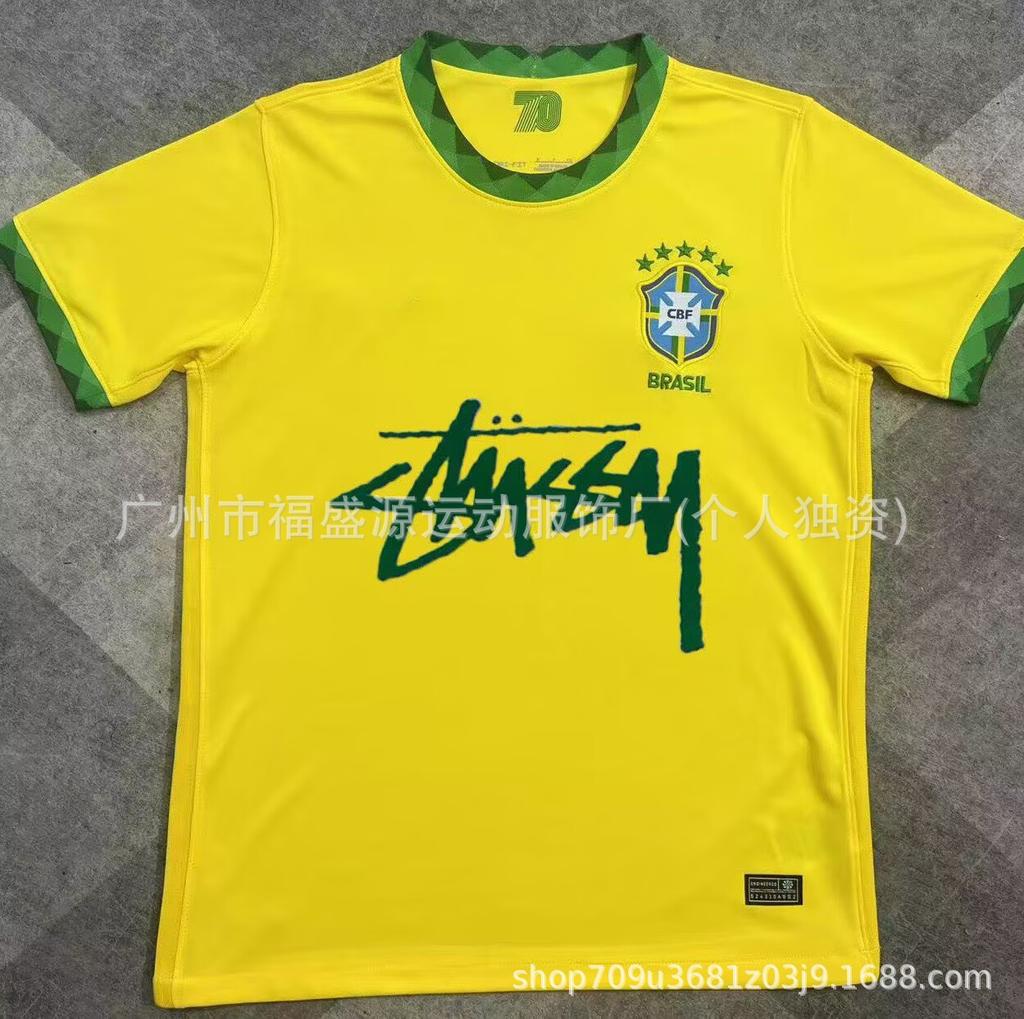 Retro Jersey Brazil Argentina Germany England Portugal Spain Signature Short Sleeved Football
