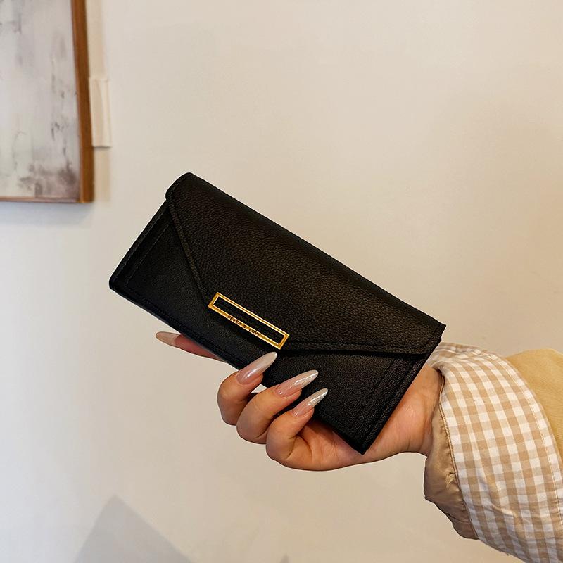 Wallet female long model new Korean version simple thin large capacity multi-card position folding card bag wallet clutch bag