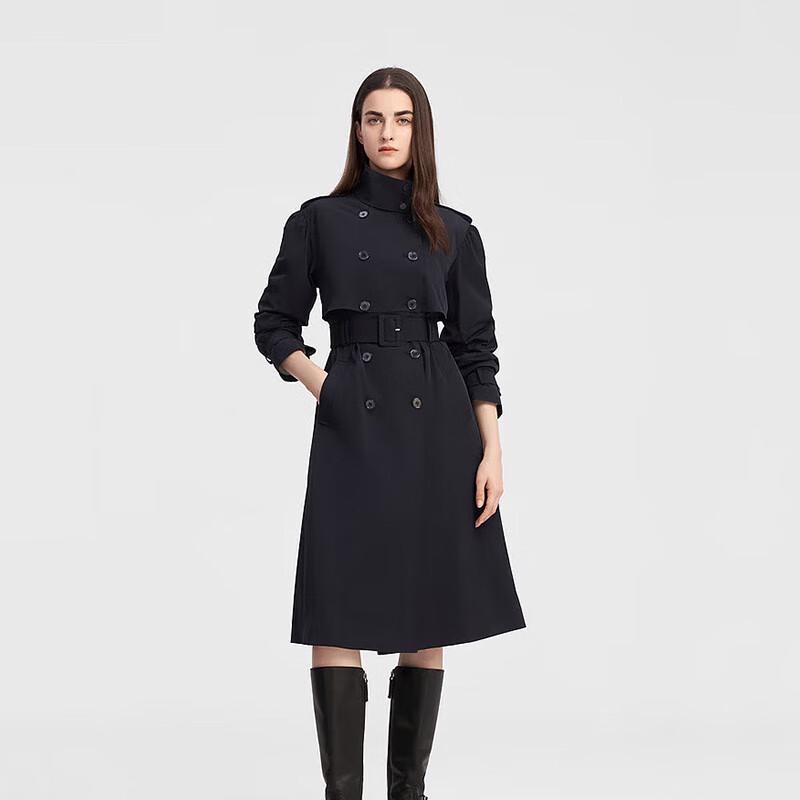 ELLASSAY Women s Cinch-Waist Mid-Length Trench Coat L