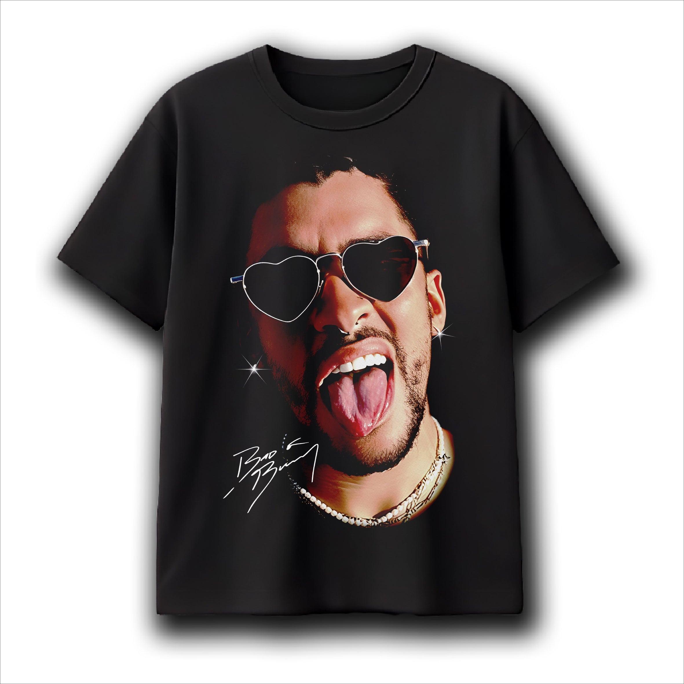 Bad Bunny Portrait Graphic Tshirt Unisex Unisex Reggaeton Streetwear Short Sleeve Cotton Music Fan Merch Tee Tops S