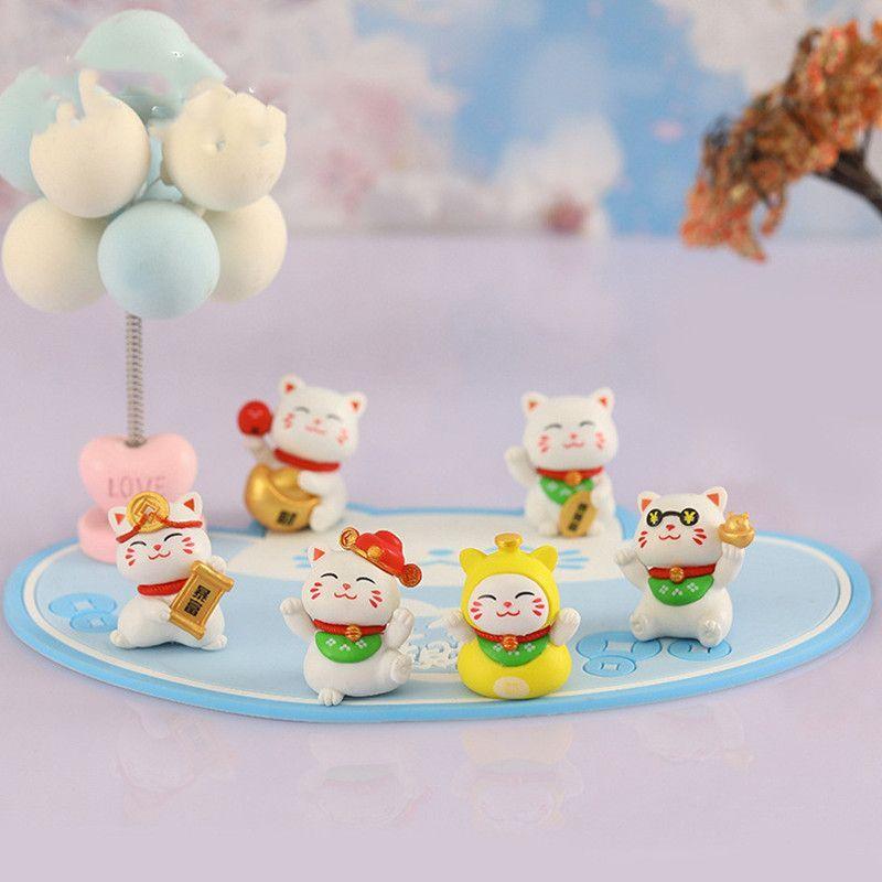 6 buc/set DIY Zână Decorare grădină Desene animat Animal Pisică Miniaturi Mini figuri Mușchi Terariu Micro Peisaj