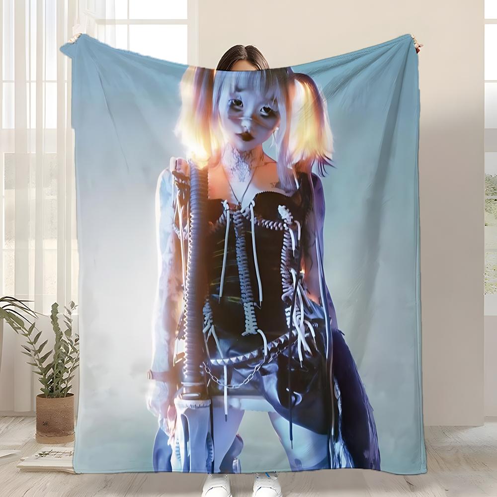 Y-Yeule Album Evangelic Girl Is a Gun Wurf Kinderfreundliche Flanell-Kuscheldecke Weich Warm Antistatisch Waschbar Ganzjahres