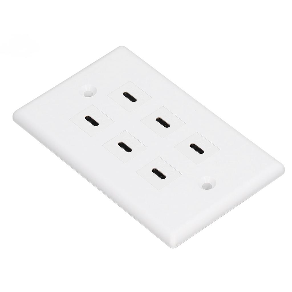 6 Port USB Receptacle Outlet Type C USB Outlet Wall Wide Applicability USB Outlet Plug for Business Office