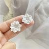 White Camellia Flower Stud Earrings for Women Simple Exaggerated Resin Ear Jewelry Female Friend Gift