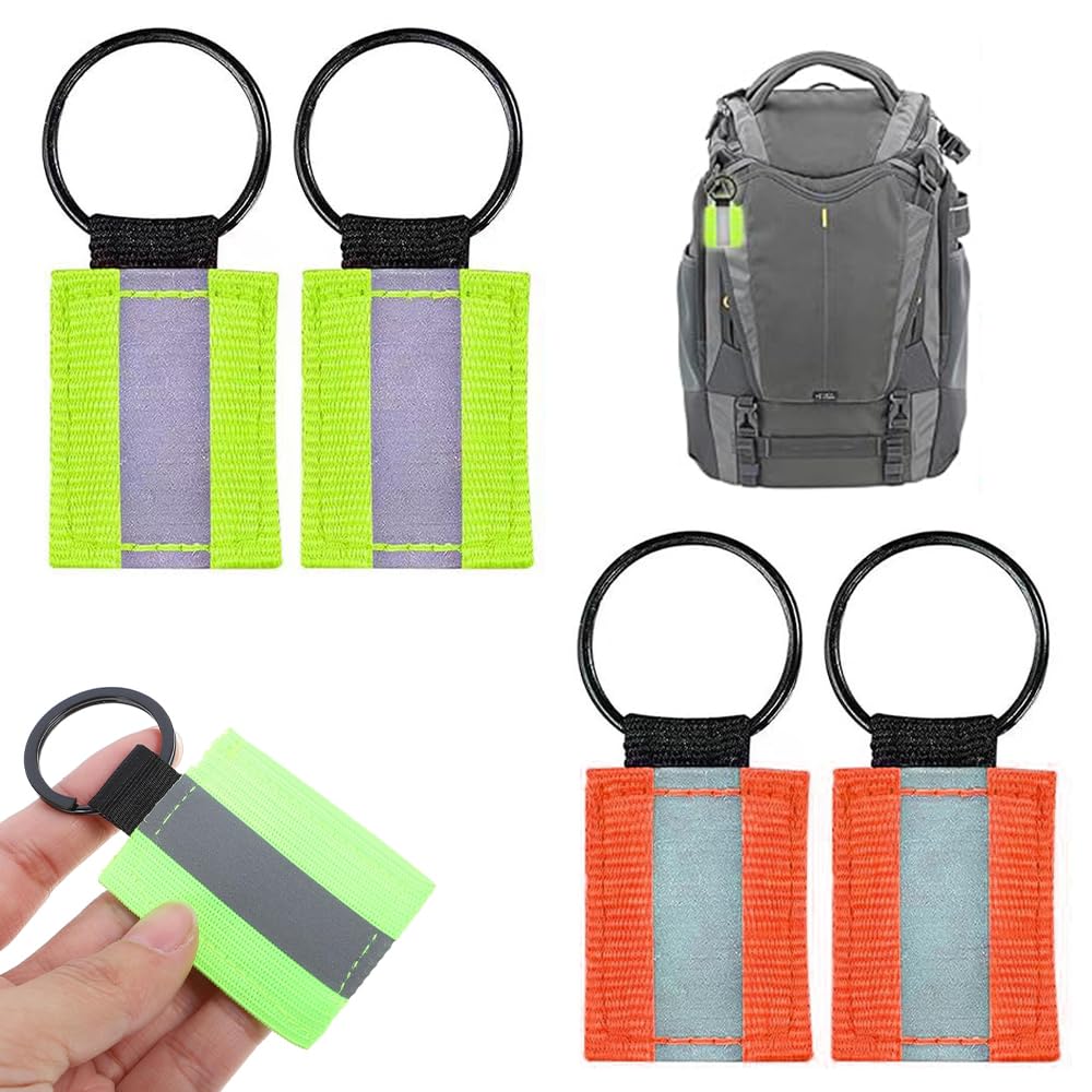 [YANGMUDAN] Reflective Keychain Tag Reflective Zipper Pull Night Traffic Safety 6.5x2.5cm зелёный