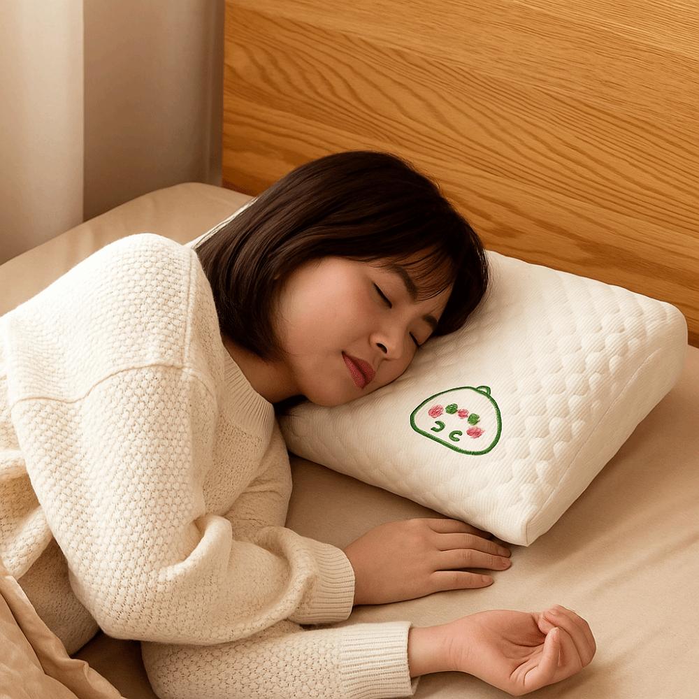 Washable Summer Sleeping Mat Slow Rebound Students Pillow Ice Silk Pillow  Cervical Protection