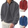 Men Fall Spring Sweatshirt Loose Lapel Solid Color Long Sleeve Pullover Buttons Casual Plus Size Mid Length Men Shirt Top Male Daily Clothing
