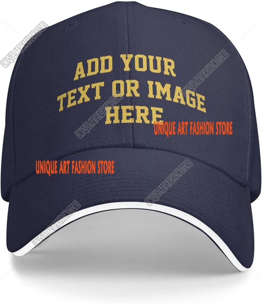 Custom DIY Logo Hats Add PhotosLogoText to Design Your Personalized Baseball Cap for Men Women Adjustable