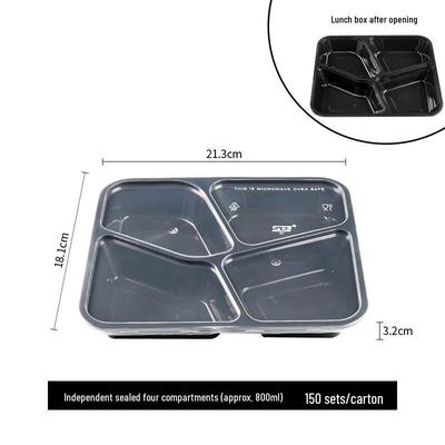 Contenants jetables à 4 compartiments pour la préparation des repas