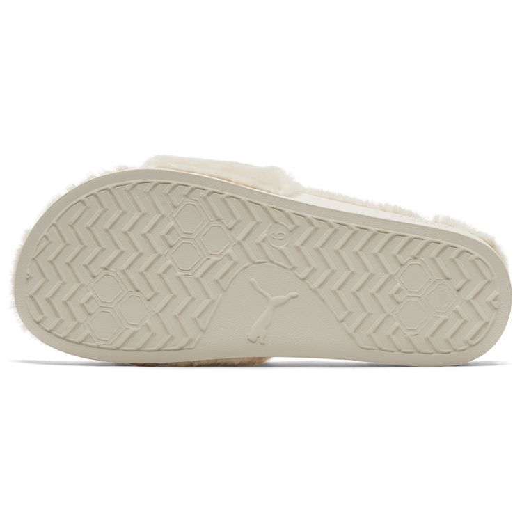 Puma Women's Leadcat 2.0 Fuzz Slides Cream White 387313-02