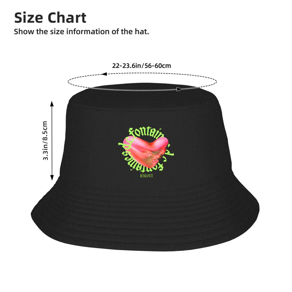 Romance Bucket Hat Fontaines D.C.Album Hip Hop Fisherman Caps Unisex Casual Beach Travel Sunscreen Hats Personality Design Cap