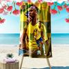 Asciugamano da Spiaggia con Stampa di Neymar, Asciugamano Grande Morbido ad Asciugatura Rapida per Spiaggia Campeggio Nuoto