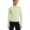 Under Armour Camisa Fitness Manga Longa Gola Alta Secagem Rápida Cor Sólida Feminina Tops Verde 1379349-383