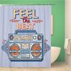 Music Rock Shower Curtains Rap Radio Shower Curtain Bathroom Decorative Waterproof Polyester Fabric Bathtub Screen With Hooks