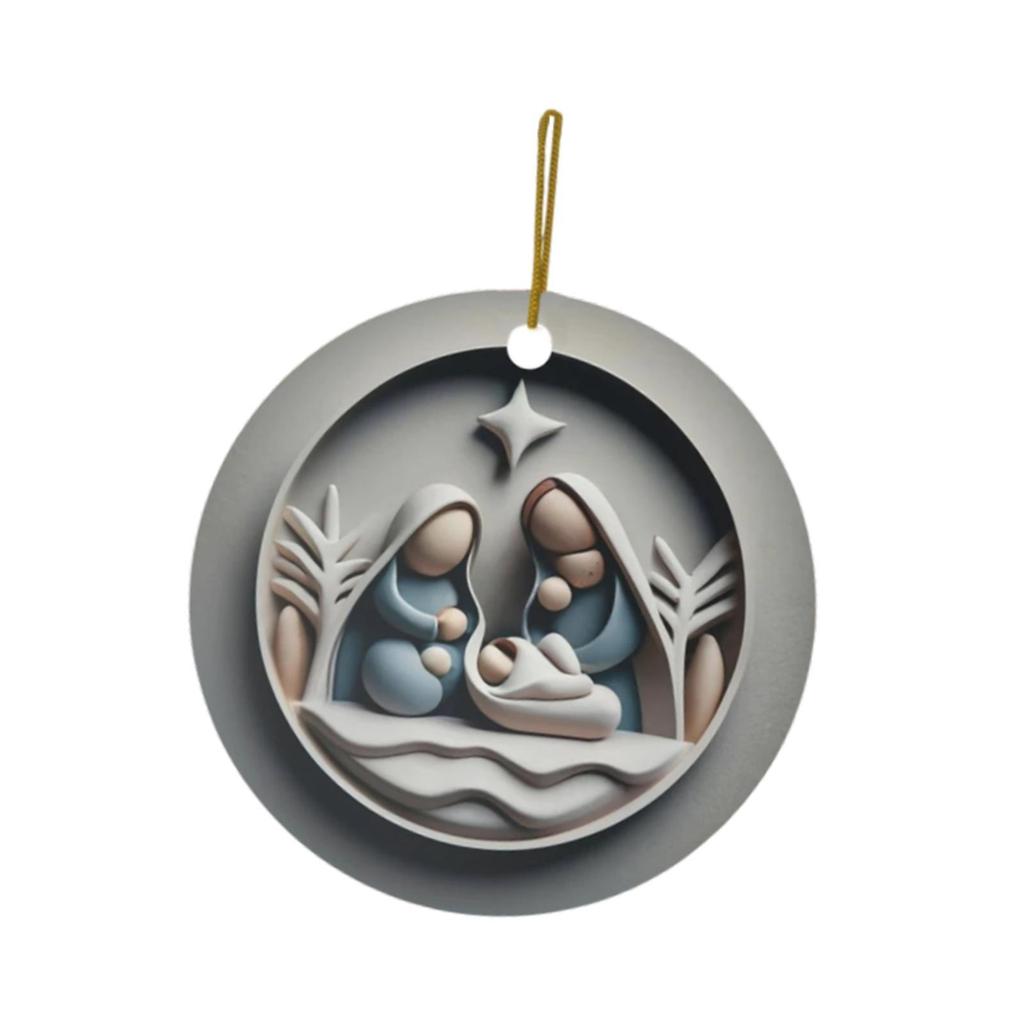 Nativity Hanging Decorations Acrylic Ornament Decorative Party Supplies for Bedroom Living Room Office Housewarming Farmhouse