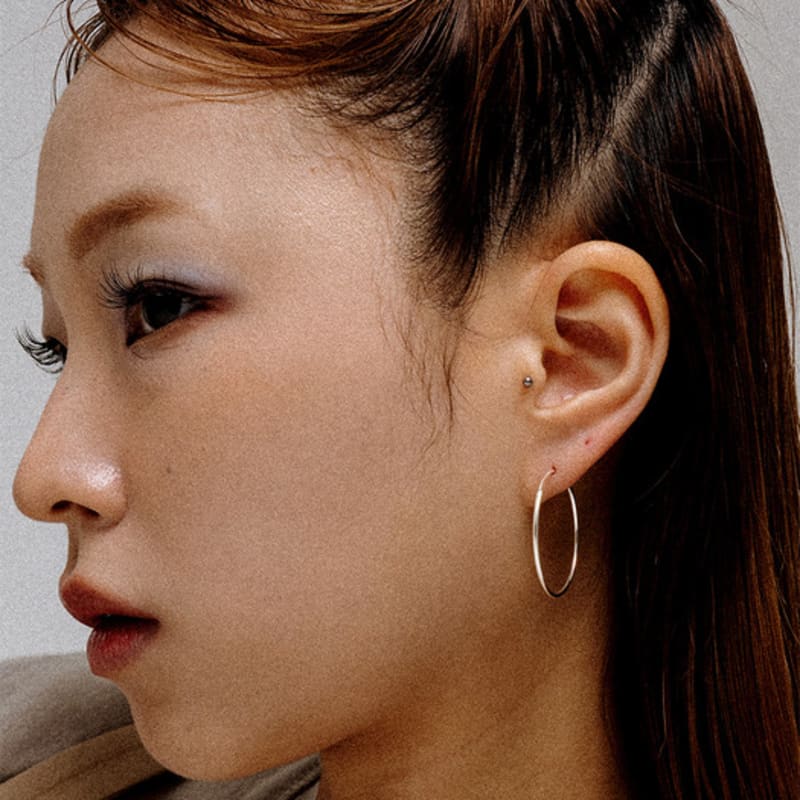 SCALETTO UR001 Silver925 Big Pipe Hoop Earrings