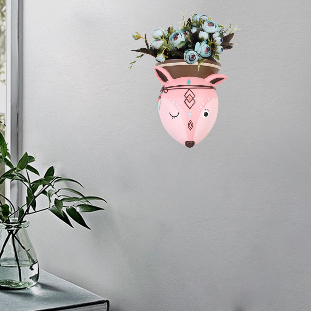 Buy Ethnic Animal Head Wall Planter Hanging Pot Resin Scuplture Vase