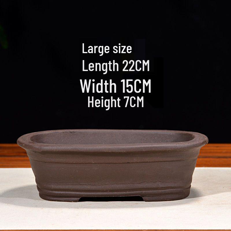 Extra-Large Breathable Purple Clay Square Bonsai Pot for Succulents and Green Plants