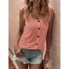 Women’s Sleeveless Button Front Tank Top Scoop Neck Casual Loose Fit Blouse Summer Lightweight Shirt for Daily Wear