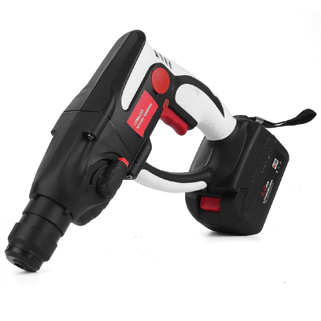 20V Cordless Hammer Drill ROTARY Rechargeable Lithium Battery DC Hammer Drill Industrial Electric Power Tool LED Light