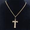 Hip Hop Christian Jesus Cross Necklaces For Women Rhinestone Stainless Steel Gold Plated Religious Necklace Jewelry Gifts N6591