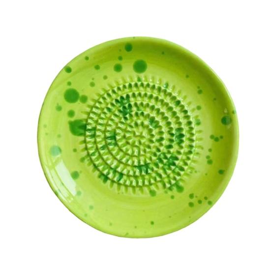 Ceramic Grater Bowl, Manual Ginger Garlic Mincer with Ink Splash Pattern, Pepper Grinding Plate for Wasabi Daikon, Dishwasher Safe Kitchen Essential
