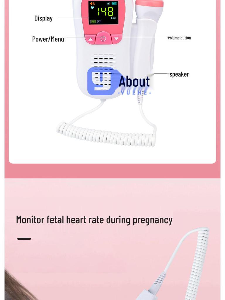 Kefu FD-270C Fetal Doppler Monitor for Home Use: Listen to Fetal Heartbeat and Track Movement