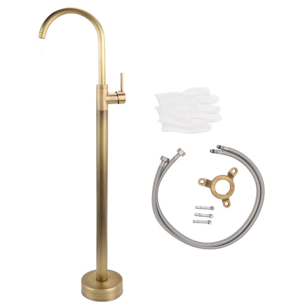 Freestanding Bathtub Faucet Corrosion Resistant Stable Shower Mixer Tap Elegant High Durability for Column Type Basin