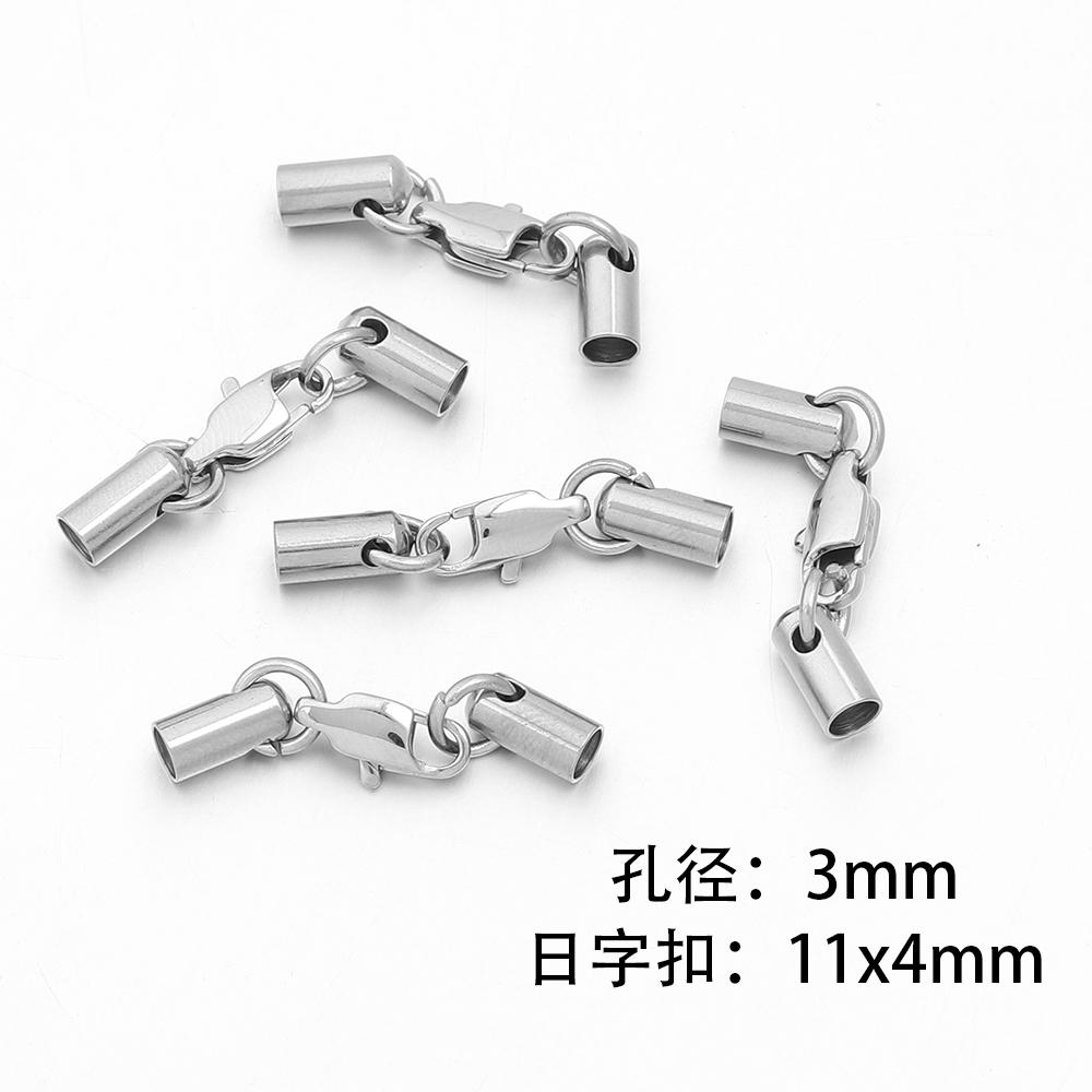 5Sets/Lot Stainless Steel Leather Cord End Caps With Lobster Clasp Connectors For Jewelry Making DIY Necklace Bracelet Connector
